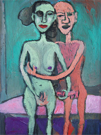 „Kleines Paar” | 2003Öl auf Holz, 35 x 25 cm