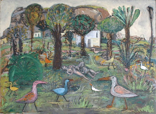 „Kleine Parklandschaft” | 2010l auf Hartfaser, 80 x 100 cm